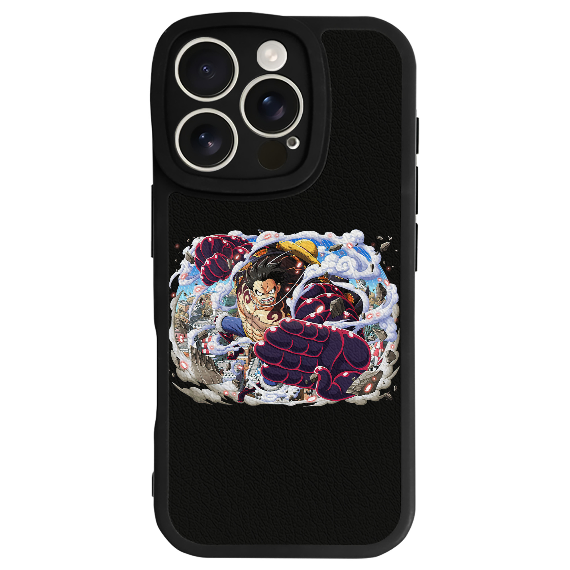 （画像用） ワンピース モンキー・D・ルフィ ONE PIECE Monkey D. Luffy 【iPhone 16シリーズ対応】シリコンスマホケース（レザー調） 材質：シリコン
